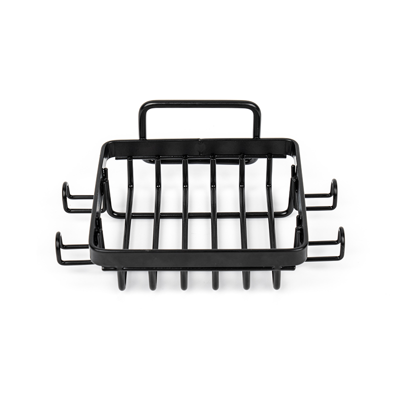 Musta ruostumattomasta teräksestä valmistettu saippuapidike suihkuun