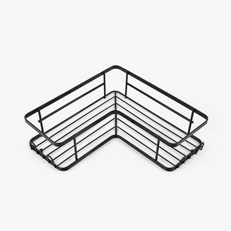 Musta Corner Shower Caddy Seinäasennus ruostumatonta terästä