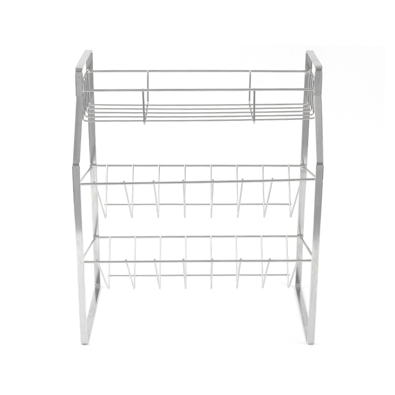 3-tasoinen musta mausteteline seinätelineellä keittiöön