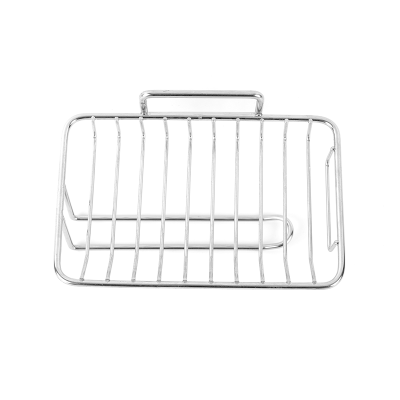 Keraaminen saippua-astia, jossa itsetyhjennys ja ruostumattomasta teräksestä valmistettu teline