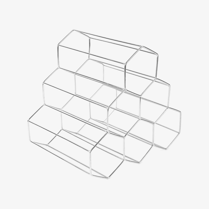 3-kerroksinen vapaasti seisova viinipulloteline työtasolle