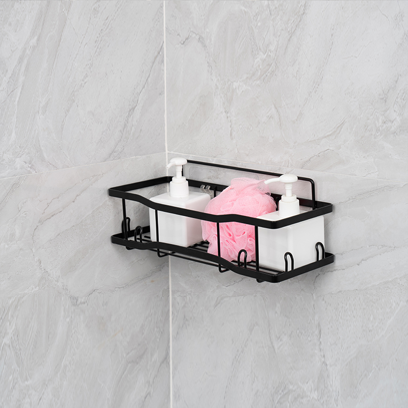 Seinään kiinnitettävä metallilangallinen säilytyskori keittiöön ja kylpyhuoneeseen