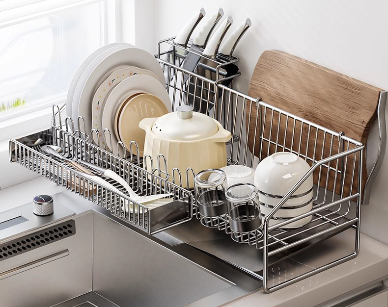 Kuinka ruostumattomasta teräksestä valmistettu 304-astian pidike verrataan muovitelineisiin?